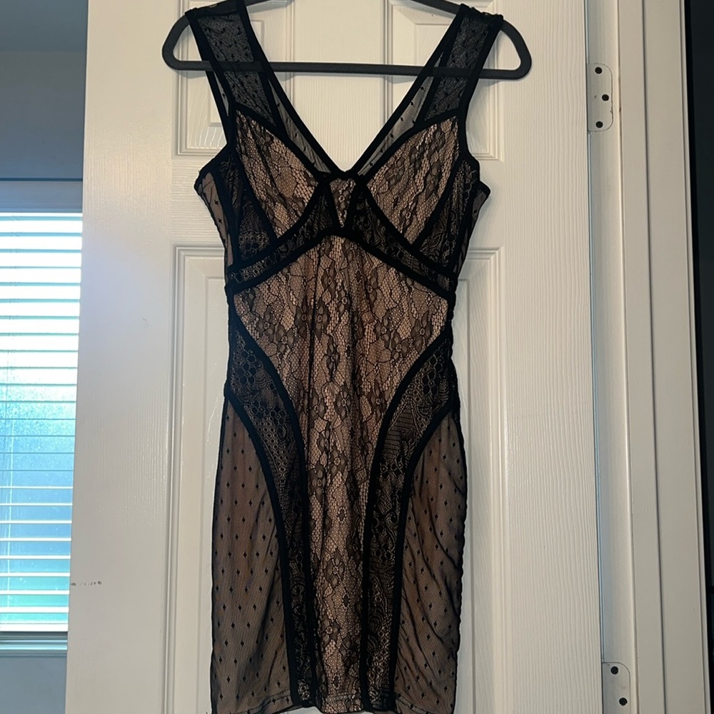 Beautiful black and cream lace dress.